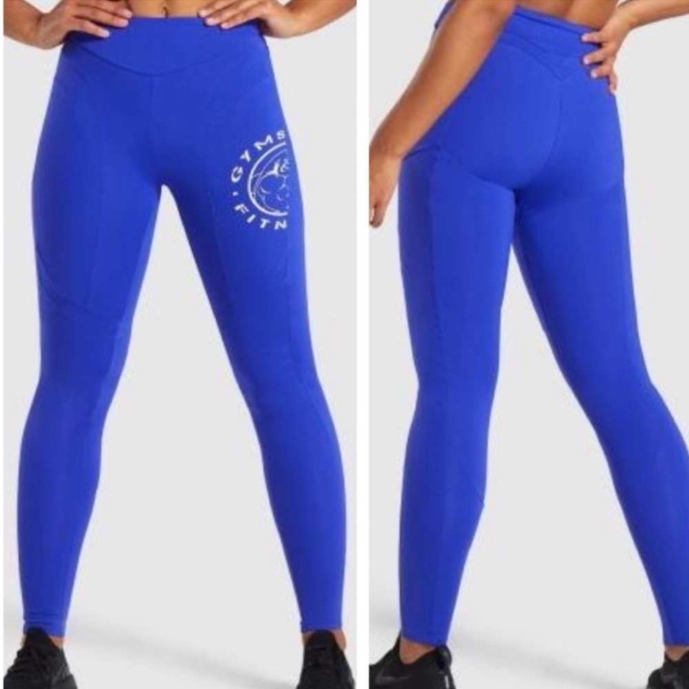 Gymshark Cobalt/White Legacy Fitness Leggings
